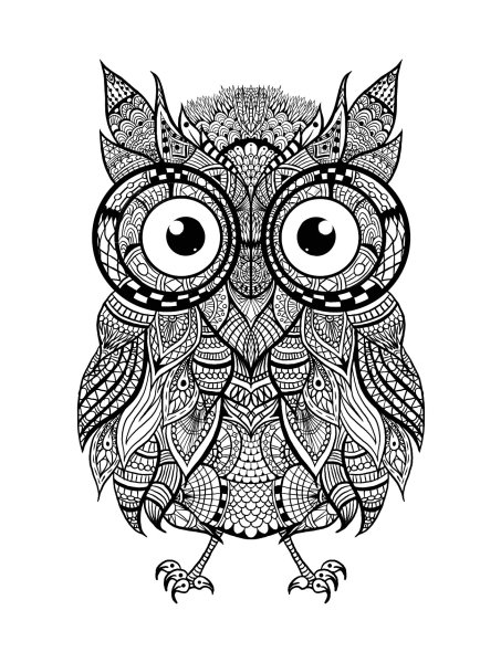 Мандала для раскрашивания Сова