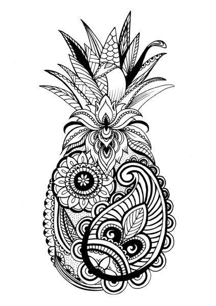 Раскраска антистресс ананас