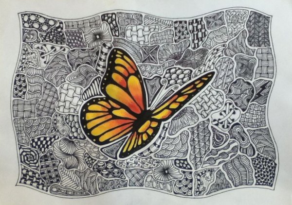 Пчела Зентангл