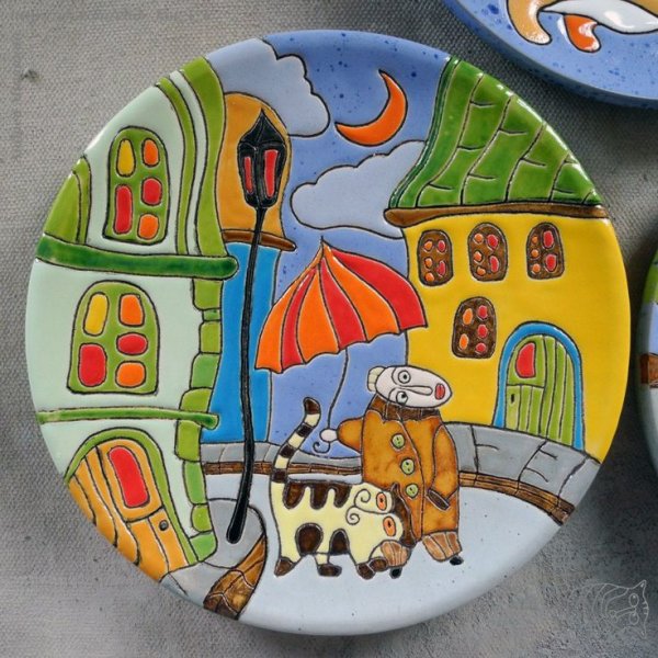 Роспись ангобами майолика