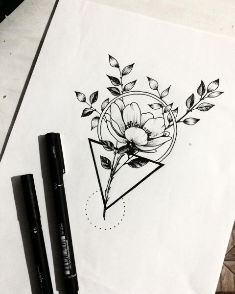 Тату чёрной ручкой
