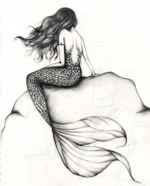 Русалка карандашом