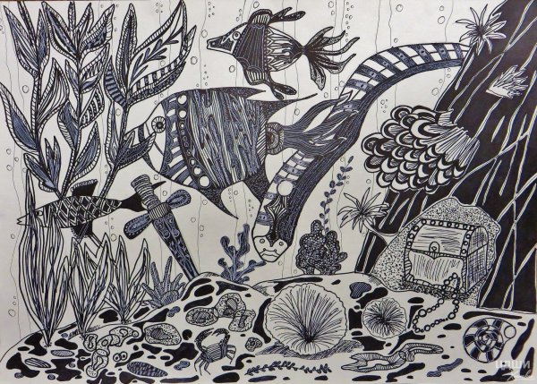 Подводный мир в графике