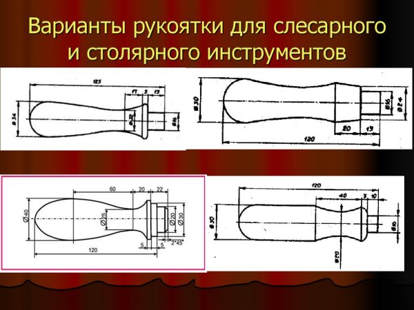 Чертеж ручки для напильника