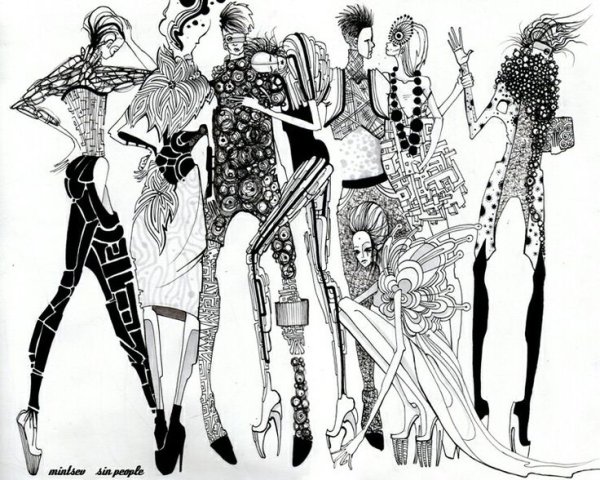 Стилизованные эскизы