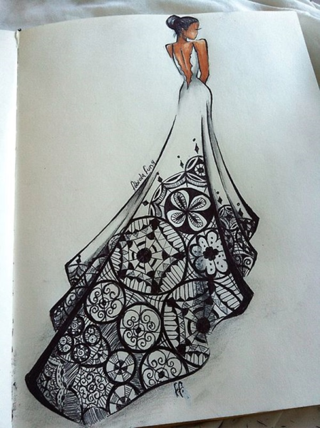 Наброски необычных платьев