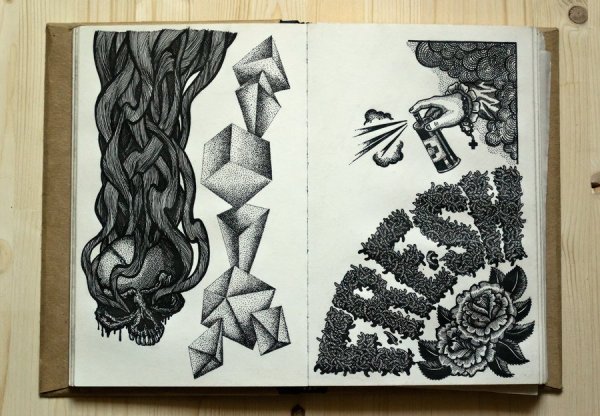 Картины капиллярными ручками