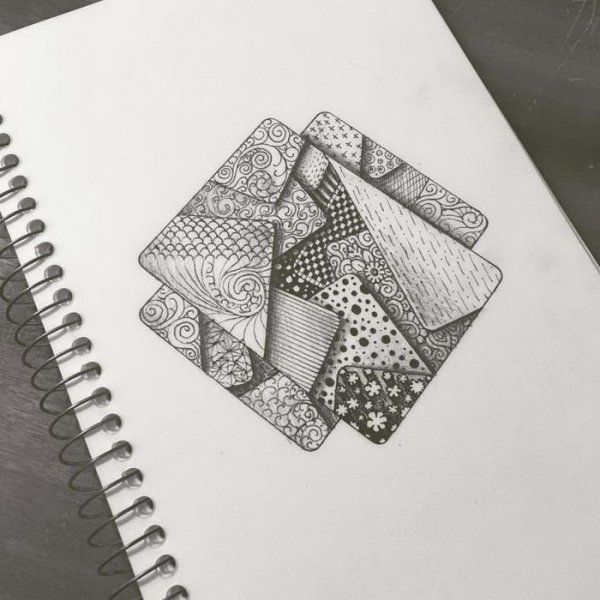 Картины черной ручкой