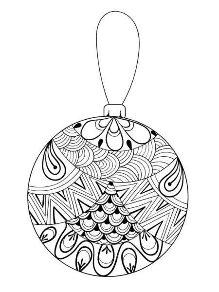 Новогодние украшения раскраска