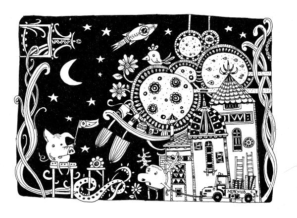 Рисунки чёрной ручкой