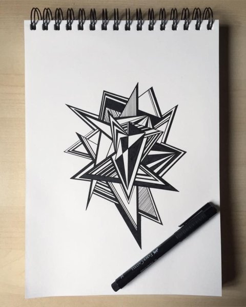 Эскизы в скетчбук геометрия