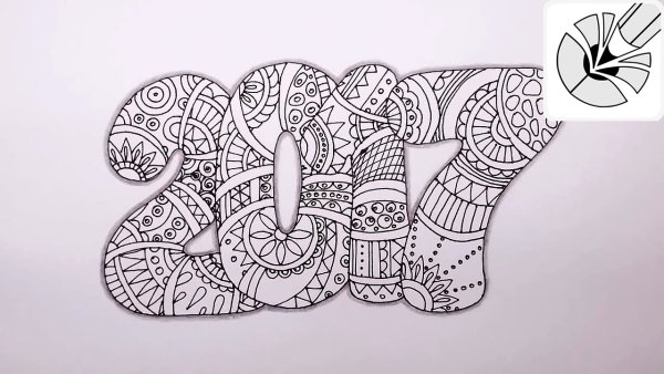 Новогодние скетчи ручкой