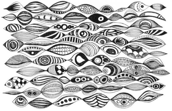 Линии черной ручкой