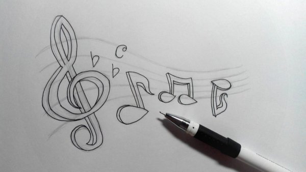 Рисунки для срисовки музыкальн