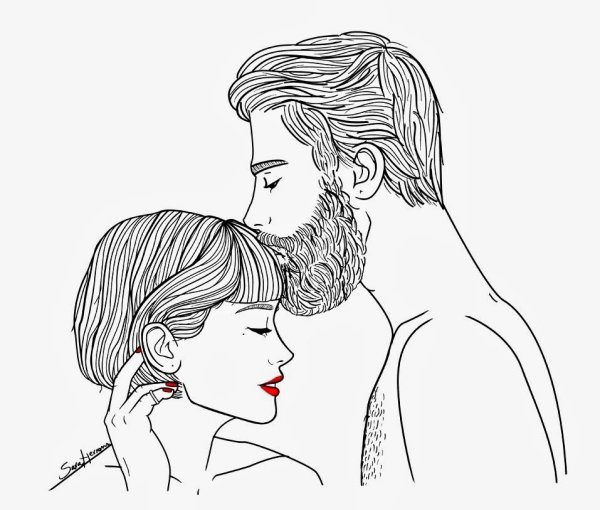 Влюбленные рисунок