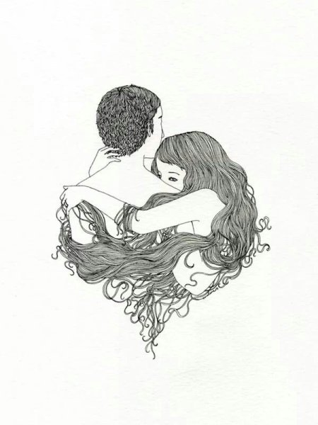 Влюбленные рисунок