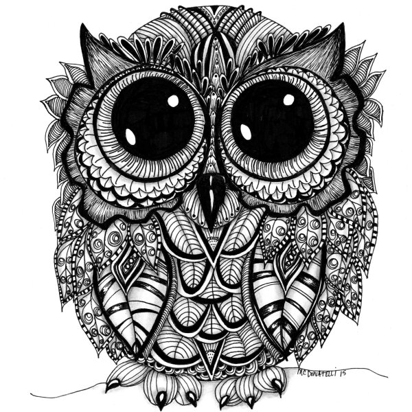 Зентангл Сова
