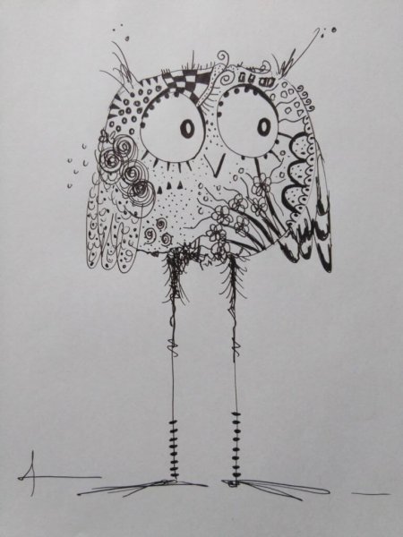 Сова эскиз