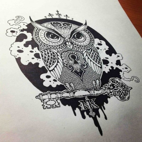 С ручкой Сова