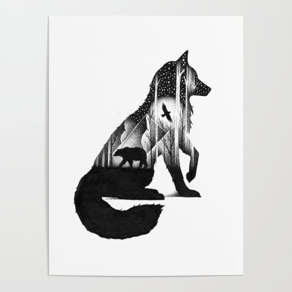 Рисунок гелевой ручкой волк