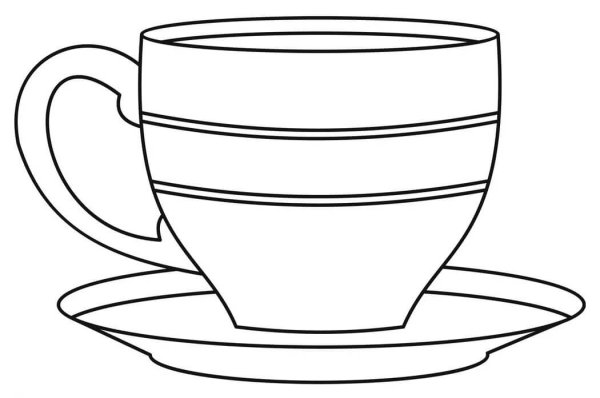 Контур чашки с блюдцем