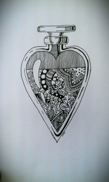 Сердце гелевой ручкой