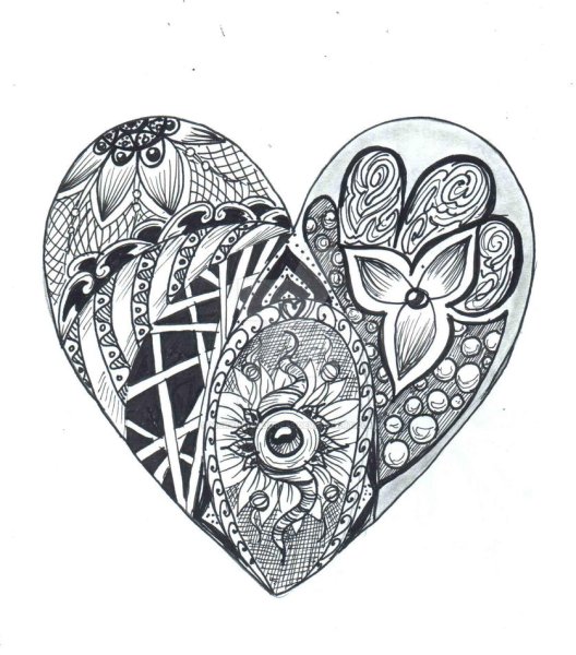 Сердце гелевой ручкой