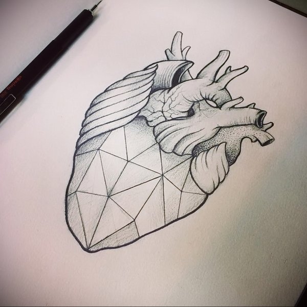 Сердце карандашом