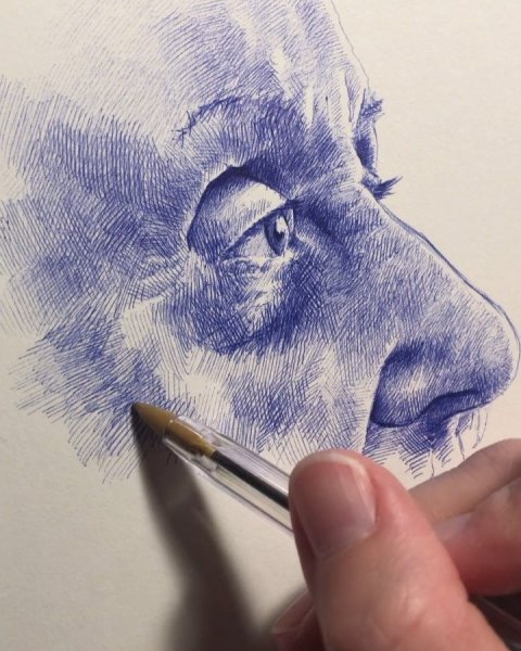 Рисование шариковой ручкой