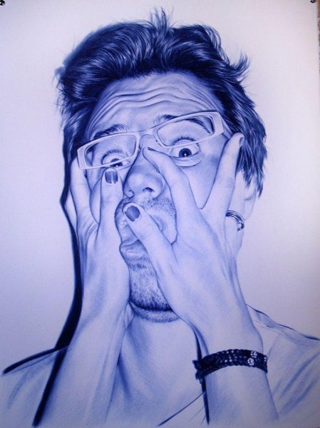 Хуан Франсиско Касас. Рисунок шариковой ручкой..