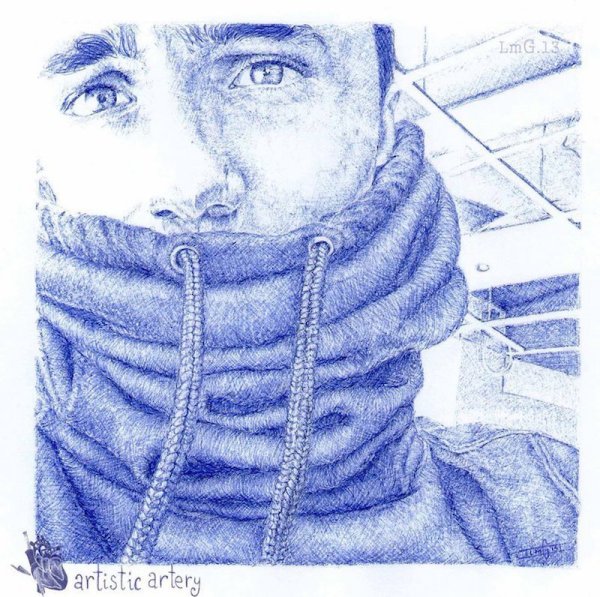 Рисунок обычной шариковой ручкой