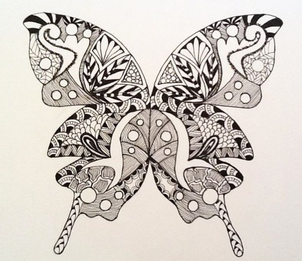 Бабочки в стиле Зентангл