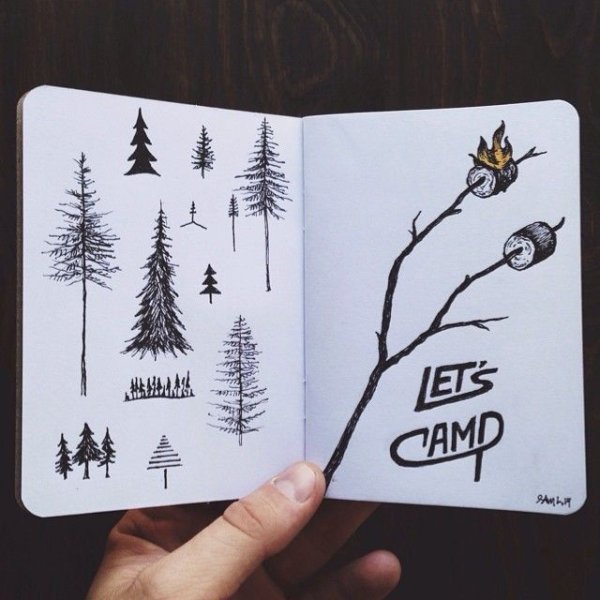 Дерево в скетчбуке