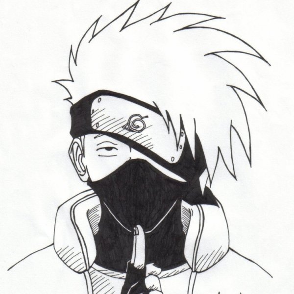 Аниме эскизы Наруто Какаши