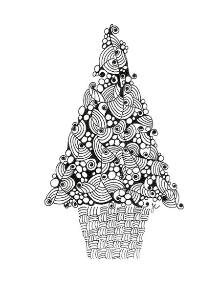 Зентангл Новогодняя елка