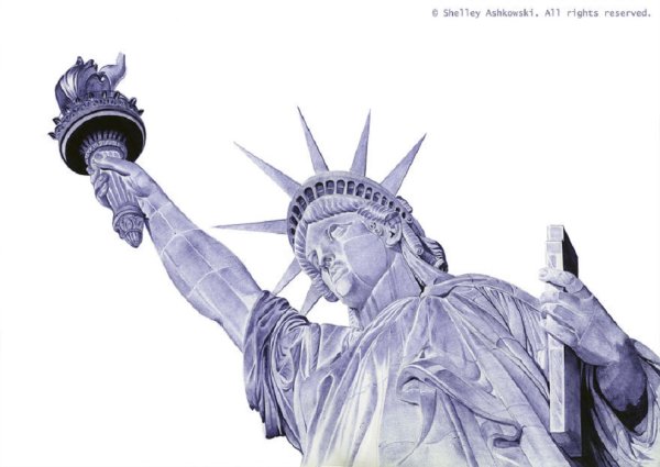 Статуя нарисованная ручкой