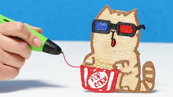 Котик 3д ручкой