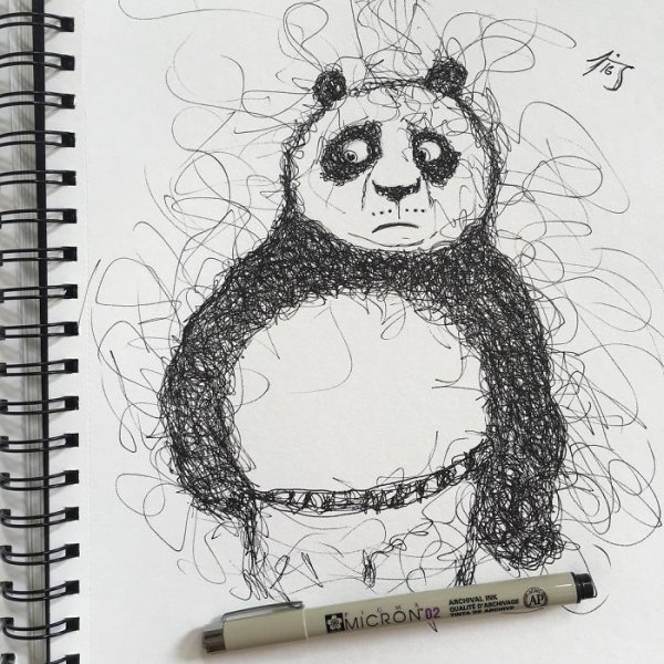 Каракули ручкой в тетради