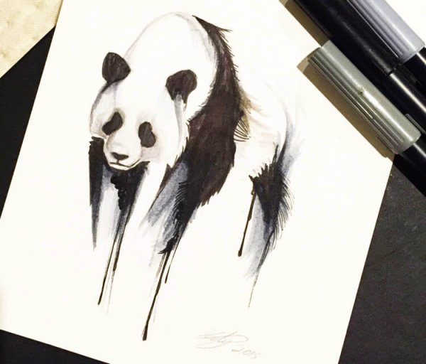 Панда в графическом стиле