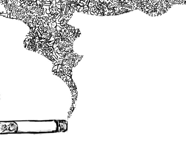 Сигарета нарисованная ручкой