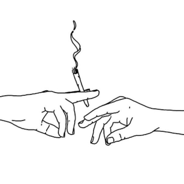 Набросок руки с сигаретой