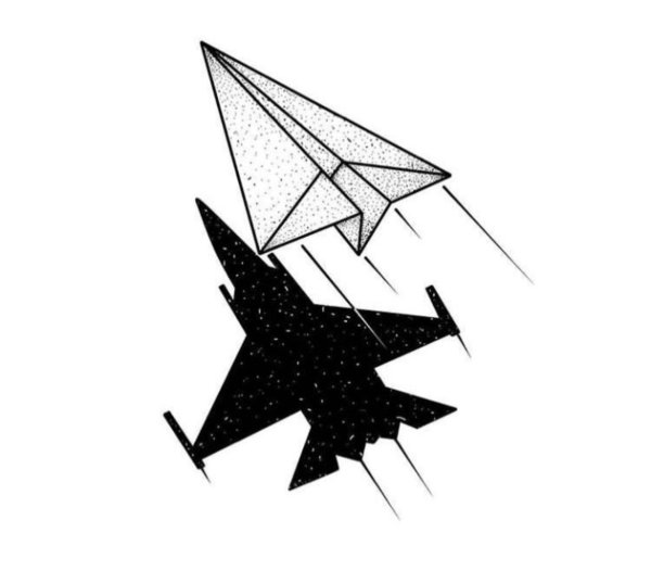 Тату самолет эскиз