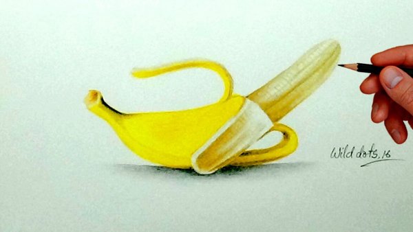 Банан 3d рисунок