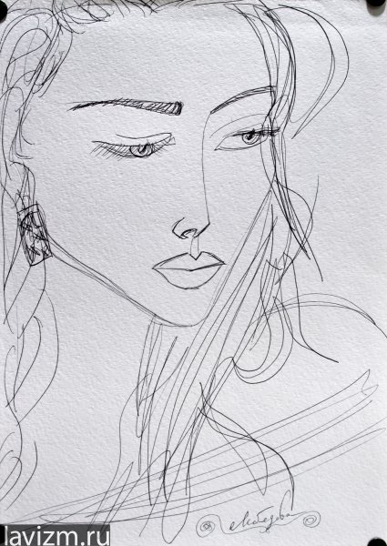 Портрет гелевой ручкой