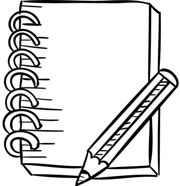 Блокнот с ручкой раскраска