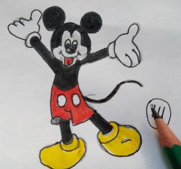 Рисование на свободную тему Микки Маус