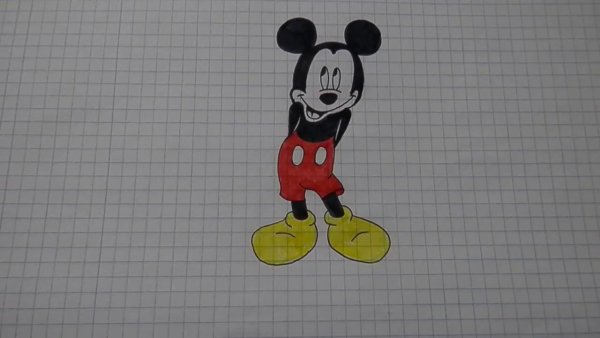 Рисунки по клеточкам микимаус лёгкие