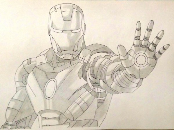 Железный человек срисовать