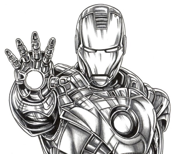 Железный человек карандашом