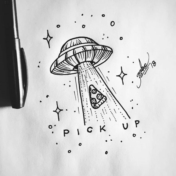 Эскиз тату кусочек пиццы